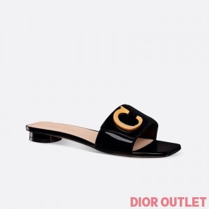 Cest Dior Slides Women Patent Leather Black