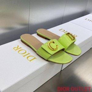 Cest Dior Slides Women Patent Leather Green