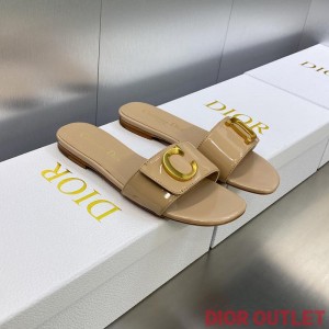 Cest Dior Slides Women Patent Leather Khaki