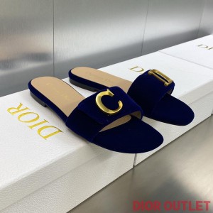 Cest Dior Slides Women Velvet Blue