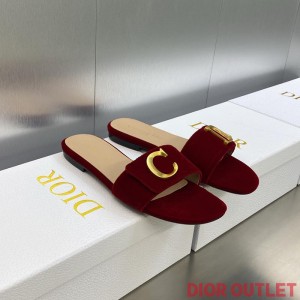 Cest Dior Slides Women Velvet Red