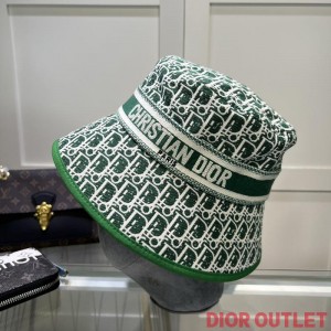 Dior Bucket Hat D-Oblique Canvas Green