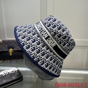Dior Bucket Hat D-Oblique Canvas Navy Blue