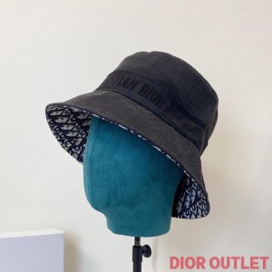 Dior Bucket Hat Oblique Denim Black