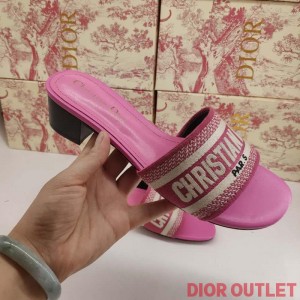 Dior Dway Heeled Slides Women Calfskin Pink