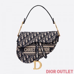 Dior Saddle Bag Oblique Motif Canvas Blue