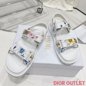 DiorAct Sandals Women Petites Fleurs Technical Fabric White