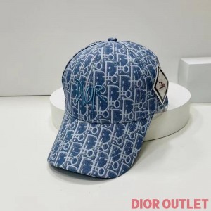 Dior Baseball Cap Shawn Logo Oblique Canvas Blue
