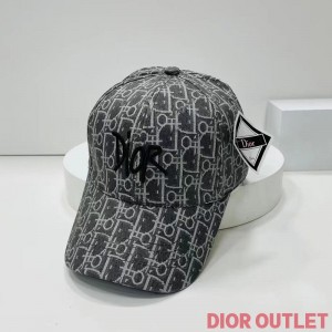 Dior Baseball Cap Shawn Logo Oblique Canvas Grey