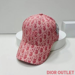 Dior Baseball Cap Shawn Logo Oblique Canvas Pink