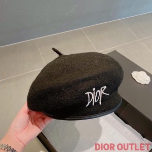 Dior Beret Shawn Logo Wool Black