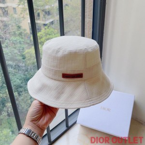 Dior Bucket Hat Cannage Cotton White