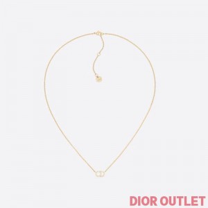 Dior Clair D Lune Necklace Metal White Crystals Gold