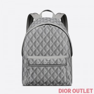 Dior Rider Backpack CD Diamond Motif Canvas Grey