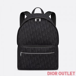 Dior Rider Backpack Oblique Motif Canvas Black