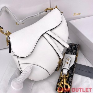 Dior Saddle Bag Smooth Calfskin White