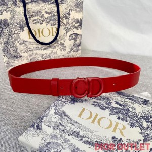 Dior Saddle Belt Matte Calfskin Red