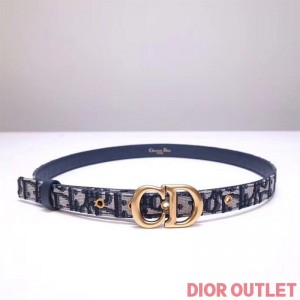 Dior Saddle Belt Oblique Calfskin Blue