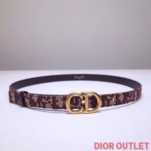 Dior Saddle Belt Oblique Calfskin Burgundy