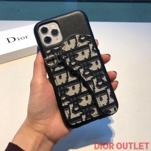 Dior Saddle iPhone Case Oblique Calfskin Black