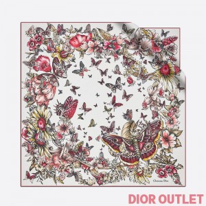 Dior Square Scarf Le Jugement Silk Red