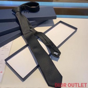 Dior Tie Oblique Motif Silk Black