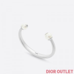 Dior Tribales Bangle Metal and Pearls Silver