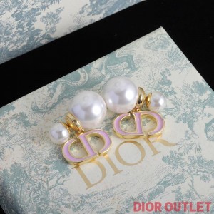 Dior Tribales Earrings Metal, Pearls and Lacquer Gold/Purple