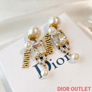 Dior Tribales Earrings Metal, White Resin Pearls And Crystals Silver
