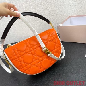 Dior Vibe Hobo Bag Cannage Lambskin Orange