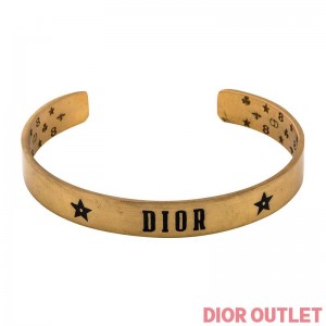 Diorevolution Cuff Bracelet Embosseed Metal Gold