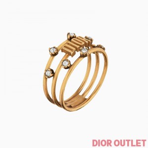 Diorevolution Ring with White Crystals Gold