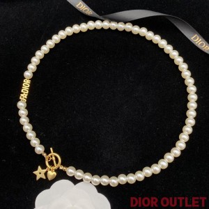 JAdior Choker, Antique Gold-Finish Metal With White Resin Pearls White