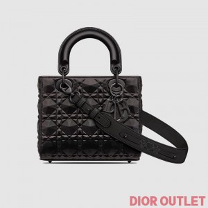 Lady Dior My ABCDior Bag Ultramatte Cannage Calfskin with Diamond Motif Black