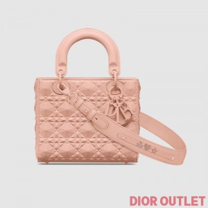 Lady Dior My ABCDior Bag Ultramatte Cannage Calfskin with Diamond Motif Pink