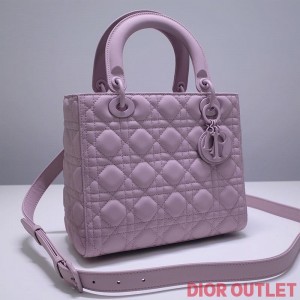Medium Lady Dior Bag Ultramatte Cannage Calfskin Purple