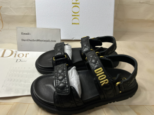 Christian Dior Dioract Sandal Black Quilted Cannage Calfskin