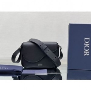 Dior Small Saddle Messenger Bag with Flap Black